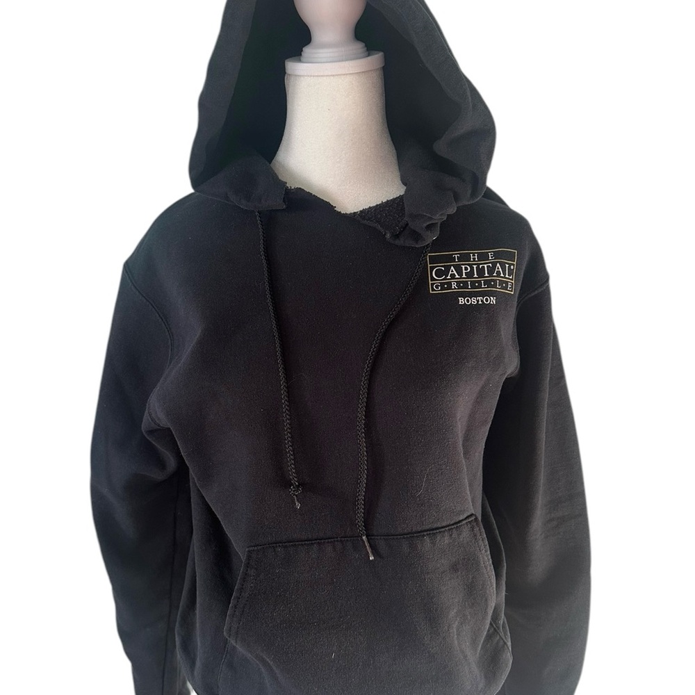 Capital Grille Boston Black Champion Hoody (has small scissor cut at the neck)